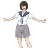 Middle school girl transparent dress up 中くらい
